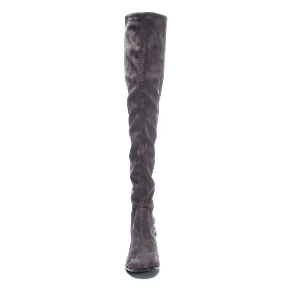 Chinese Laundry Women Over the Knee Sock Boots Mystical Sz US 5.5 Gunmetal Gray